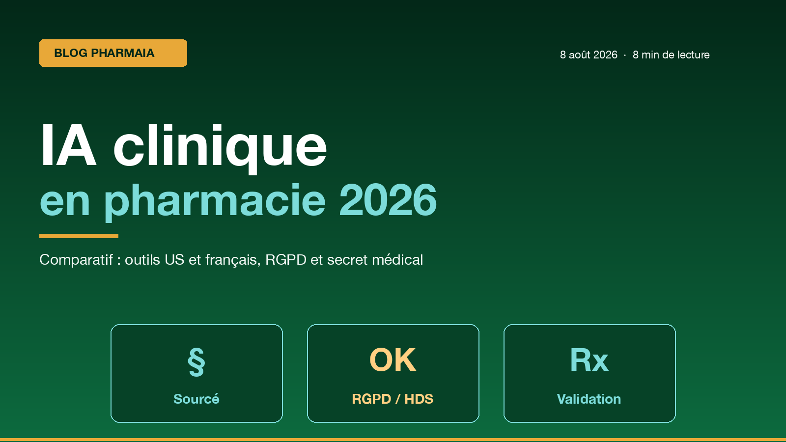 IA clinique en pharmacie : le comparatif des outils réellement disponibles en France en 2026