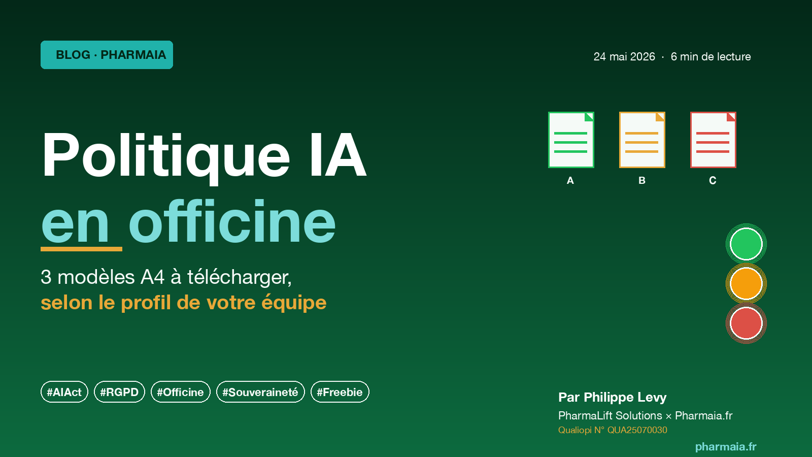 Politique d'usage de l'IA en officine : 3 modèles A4 à télécharger gratuitement